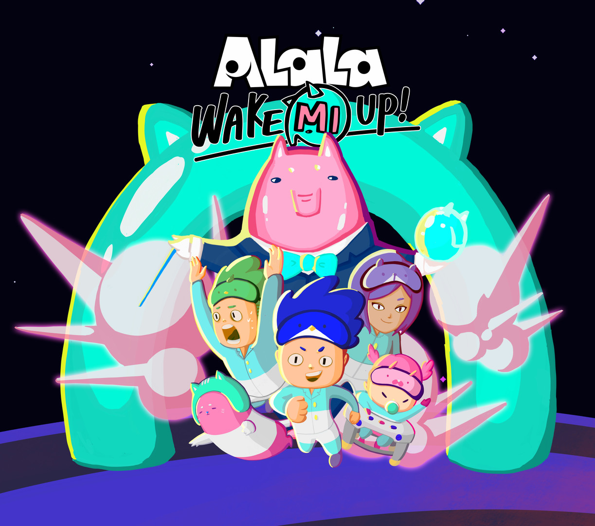 ALaLa: Wake Mi Up! game artwork with ALaLa and her family